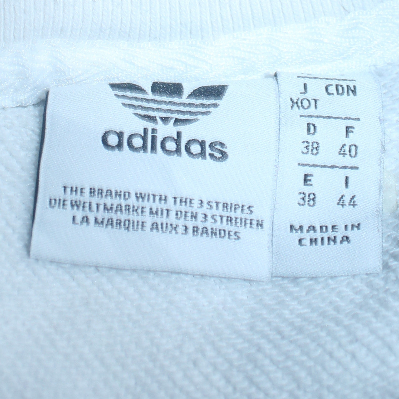Adidas Women White Crop Sweatshirt UK 10 Crew Neck Long Sleeve Logo