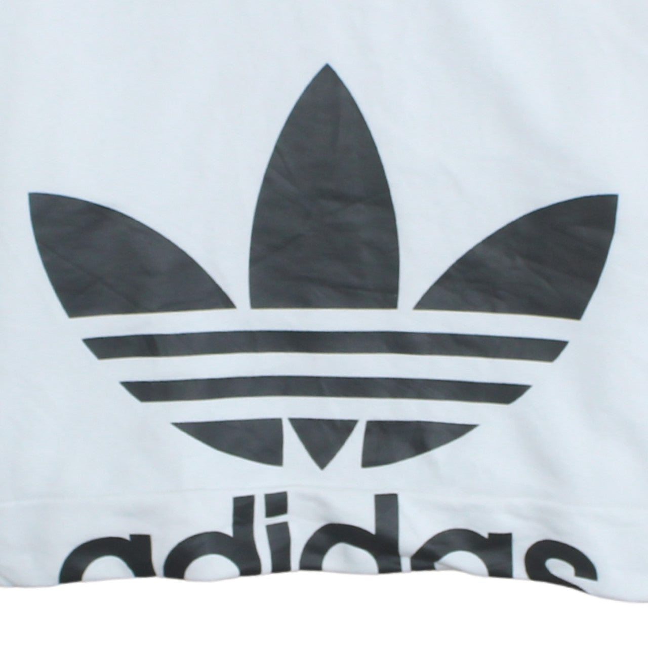 Adidas Women White Crop Sweatshirt UK 10 Crew Neck Long Sleeve Logo