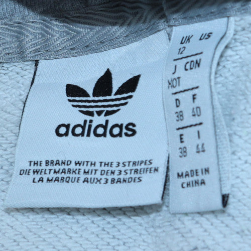 Adidas Womens Grey Size 12 Pullover Hoodie with Logo Accents