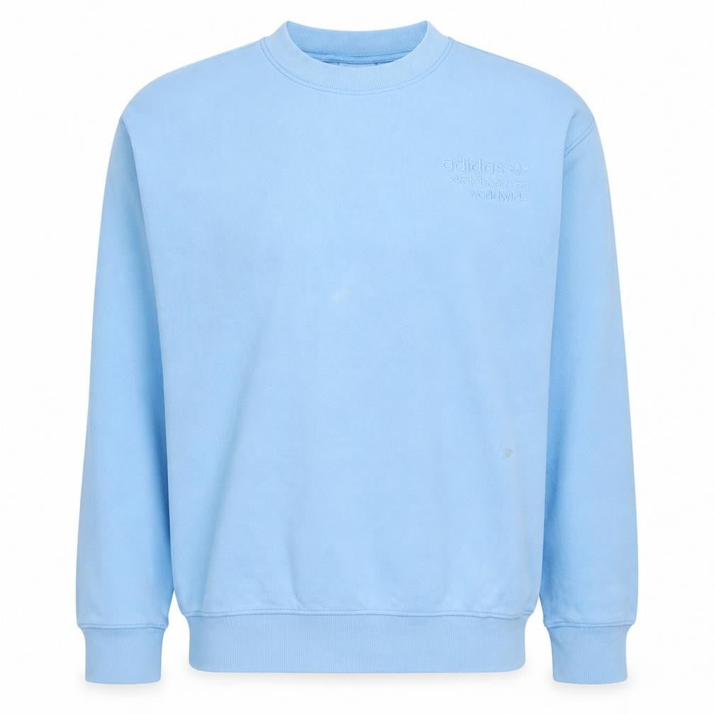 Front view of adidas Men's Blue Crew Neck Pullover Sweatshirt M Regular Fit