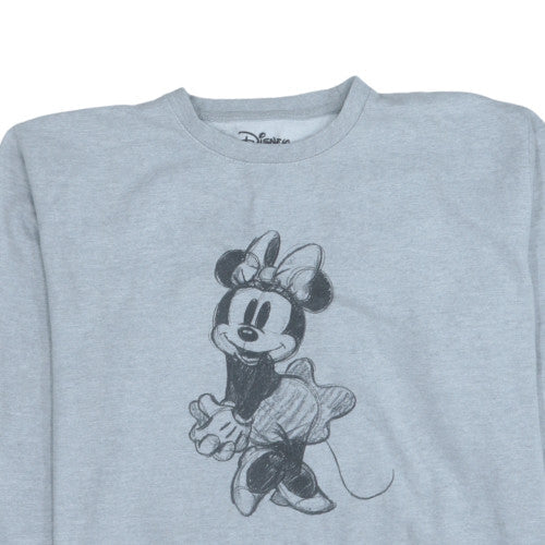 Disney Women Grey Minnie Mouse Pullover Sweatshirt Size 16/18