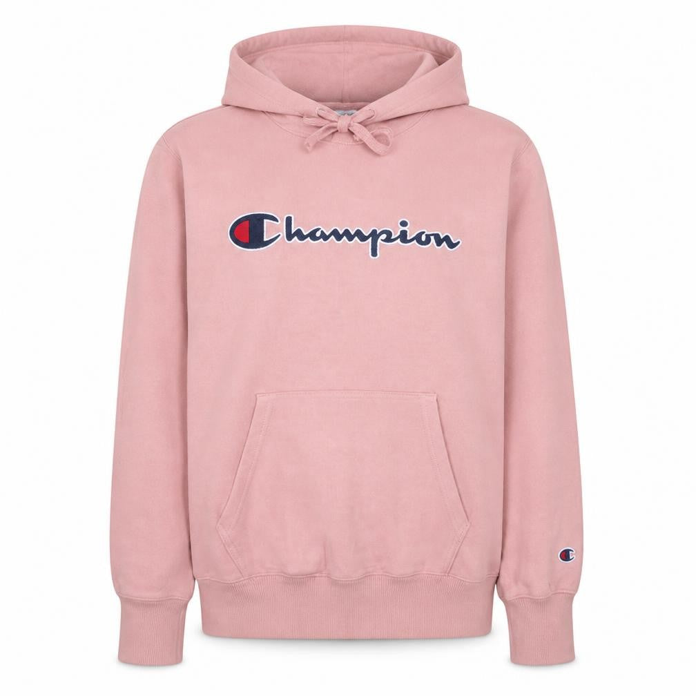 Champion Womens Pink Pullover Hoodie Medium Cotton Blend