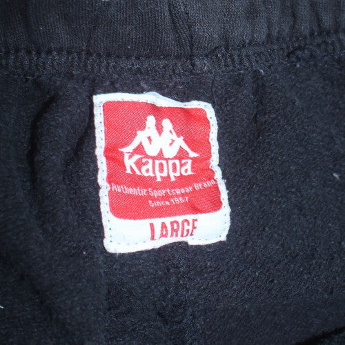 Kappa Women’s Black Jogger Sweatpants L Logo Fleece Activewear