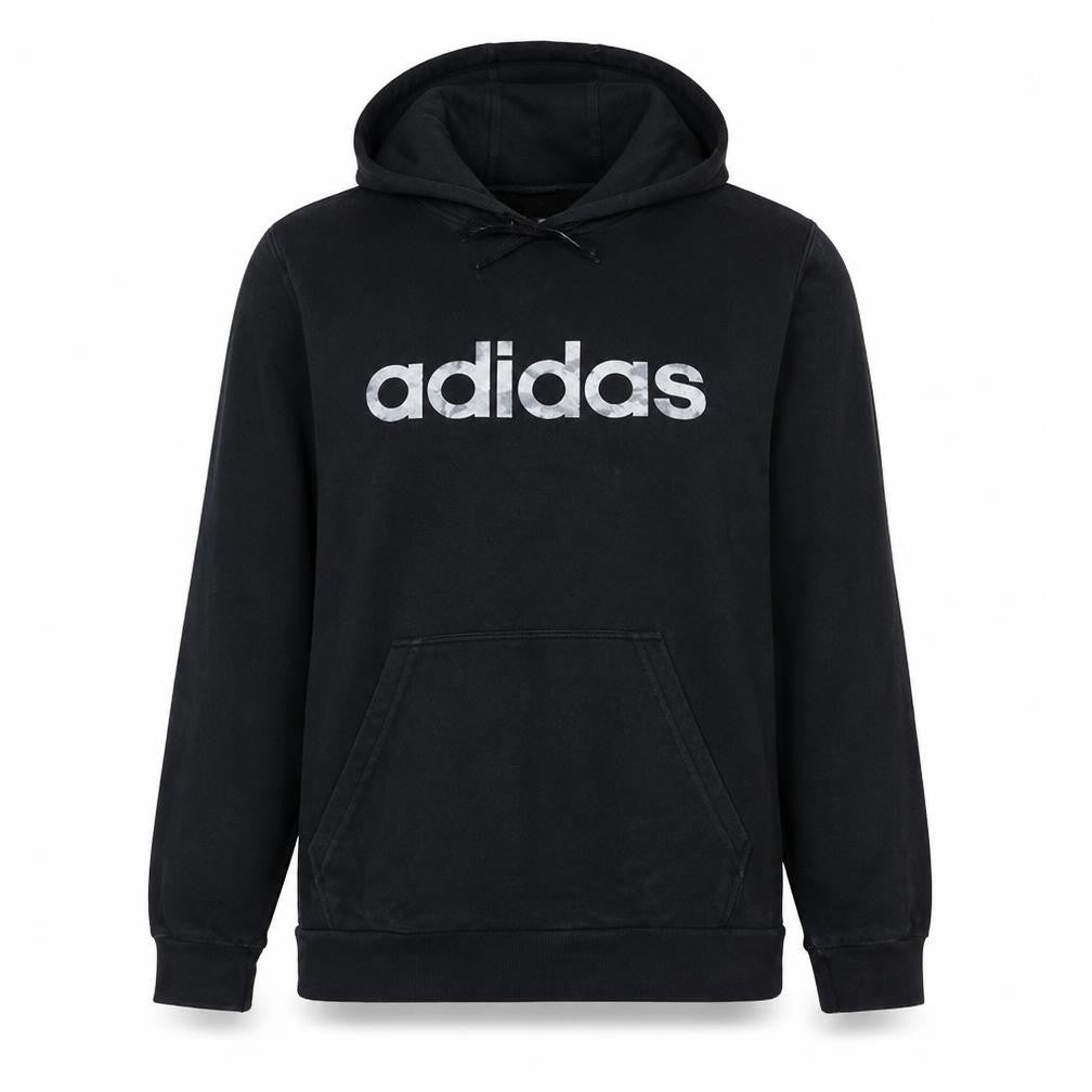 Adidas Men's Black XL Pullover Hoodie with Logo Print