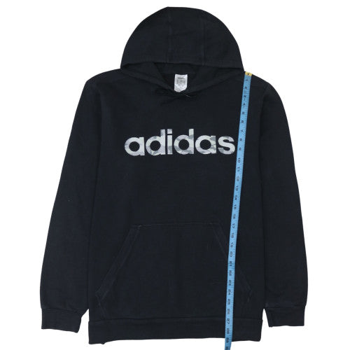 Adidas Men's Black XL Pullover Hoodie with Logo Print