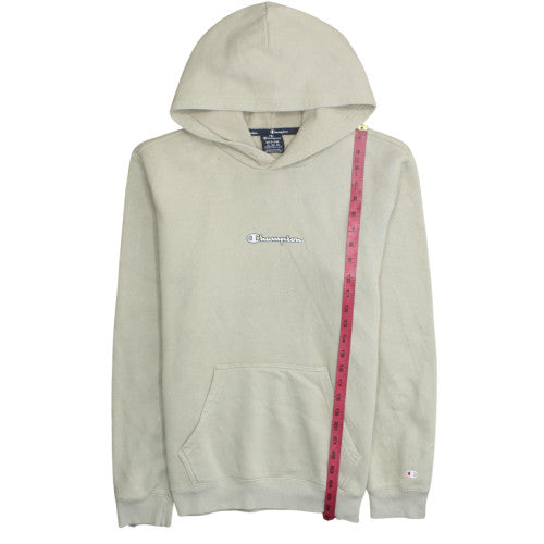 Champion Men's Beige Pullover Hoodie Medium Fleece Logo Sweatshirt