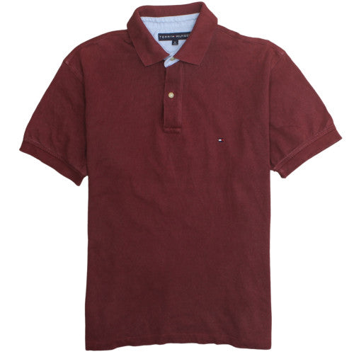 Tommy Hilfiger Men's Red Cotton Short Sleeve Polo Shirt Size M