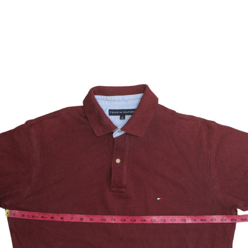 Tommy Hilfiger Men's Red Cotton Short Sleeve Polo Shirt Size M