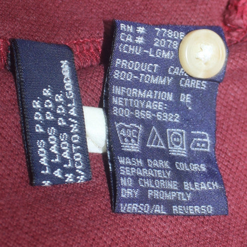 Tommy Hilfiger Men's Red Cotton Short Sleeve Polo Shirt Size M