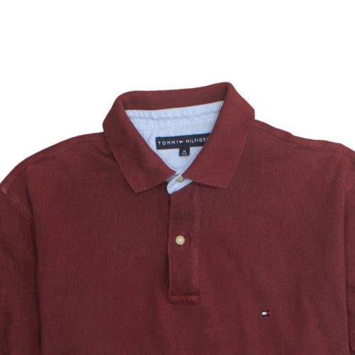 Tommy Hilfiger Men's Red Cotton Short Sleeve Polo Shirt Size M