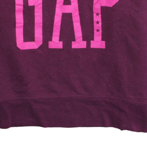 GAP Women’s Purple Logo Pullover Sweatshirt Size L Cotton Blend