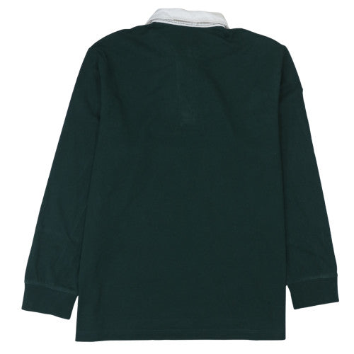 H&M Men's Green XL Collared Henley Rugby Style Sweatshirt