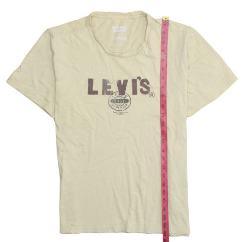 Levi's Men's Beige Graphic Logo T-Shirt Size M Classic Style