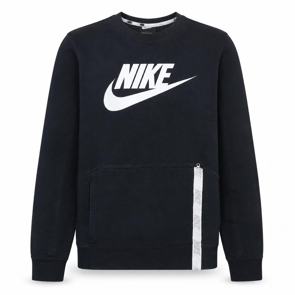 Nike Men’s Black Crew Neck Logo Pullover Sweatshirt Size S