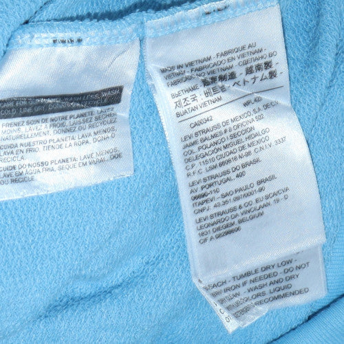 Levi's Mens Blue Pullover Hoodie M Graphic Logo Cotton Blend