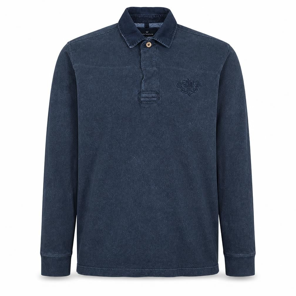 Marks and Spencer Blue Harbour Men's Blue Henley Sweatshirt M