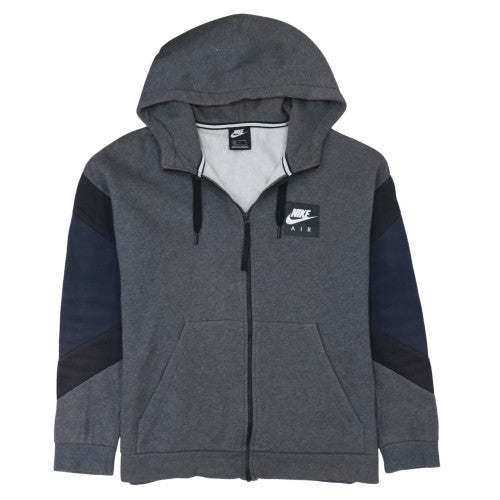 Nike Air Mens Grey Full Zip Hoodie L Sports Fleece Sweatshirt