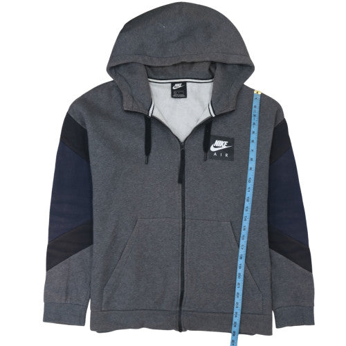 Nike Air Mens Grey Full Zip Hoodie L Sports Fleece Sweatshirt
