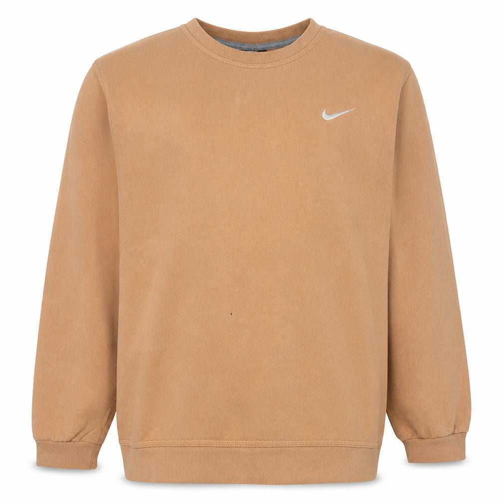 Nike Men's Beige XL Pullover Sweatshirt Crew Neck Logo Jumper