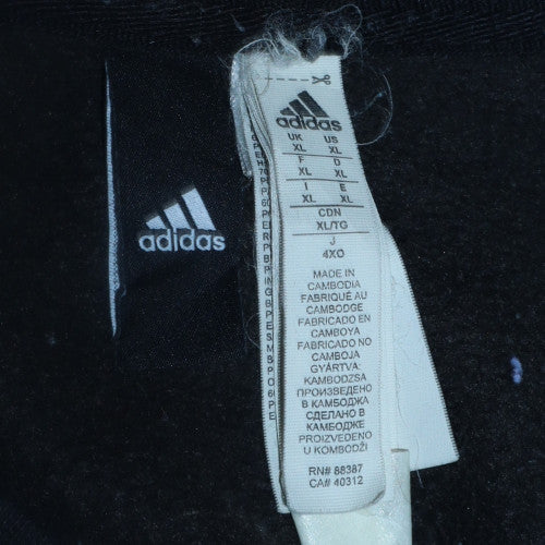 Adidas Mens Black XL Sweatshirt Crew Neck Long Sleeve Logo Pullover