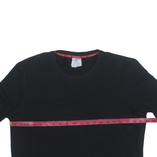 Calvin Klein Men's Black Regular Fit Crew Neck Sweatshirt M