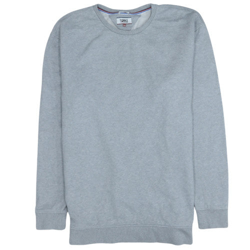 Tommy Jeans Men Grey XXL Relaxed Fit Crew Neck Sweatshirt