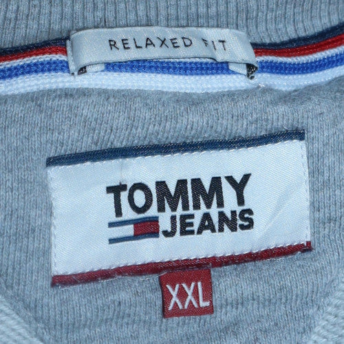 Tommy Jeans Men Grey XXL Relaxed Fit Crew Neck Sweatshirt