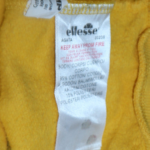 Ellesse Women’s Yellow Crew Neck Pullover Sweatshirt UK 12 Cotton Blend