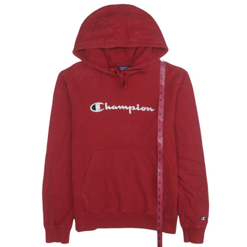 Champion Men's Red Pullover Hoodie Medium Logo Graphic Fleece