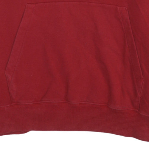 Champion Men's Red Pullover Hoodie Medium Logo Graphic Fleece
