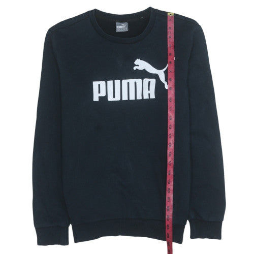 Puma Men's Black Small Pullover Crew Neck Logo Sweatshirt