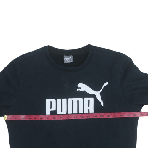 Puma Men's Black Small Pullover Crew Neck Logo Sweatshirt