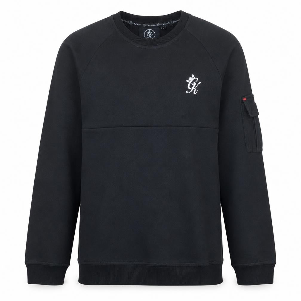 Gym King Men's Black Medium Crew Neck Slim Fit Sweatshirt