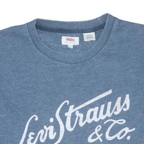 Levi's Men's Blue Crew Neck Graphic Sweatshirt Size M