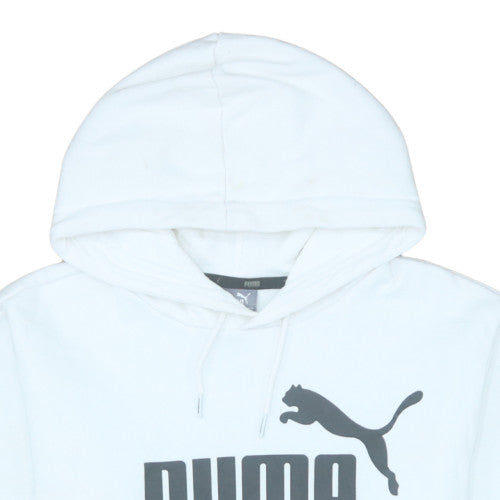 Puma Men's White Pullover Hoodie M Graphic Logo Sportswear