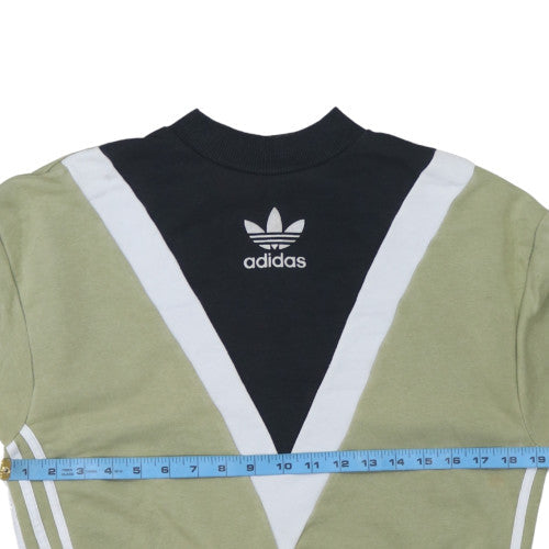 Adidas Womens Green Black Sweatshirt Size S Crew Neck Pullover