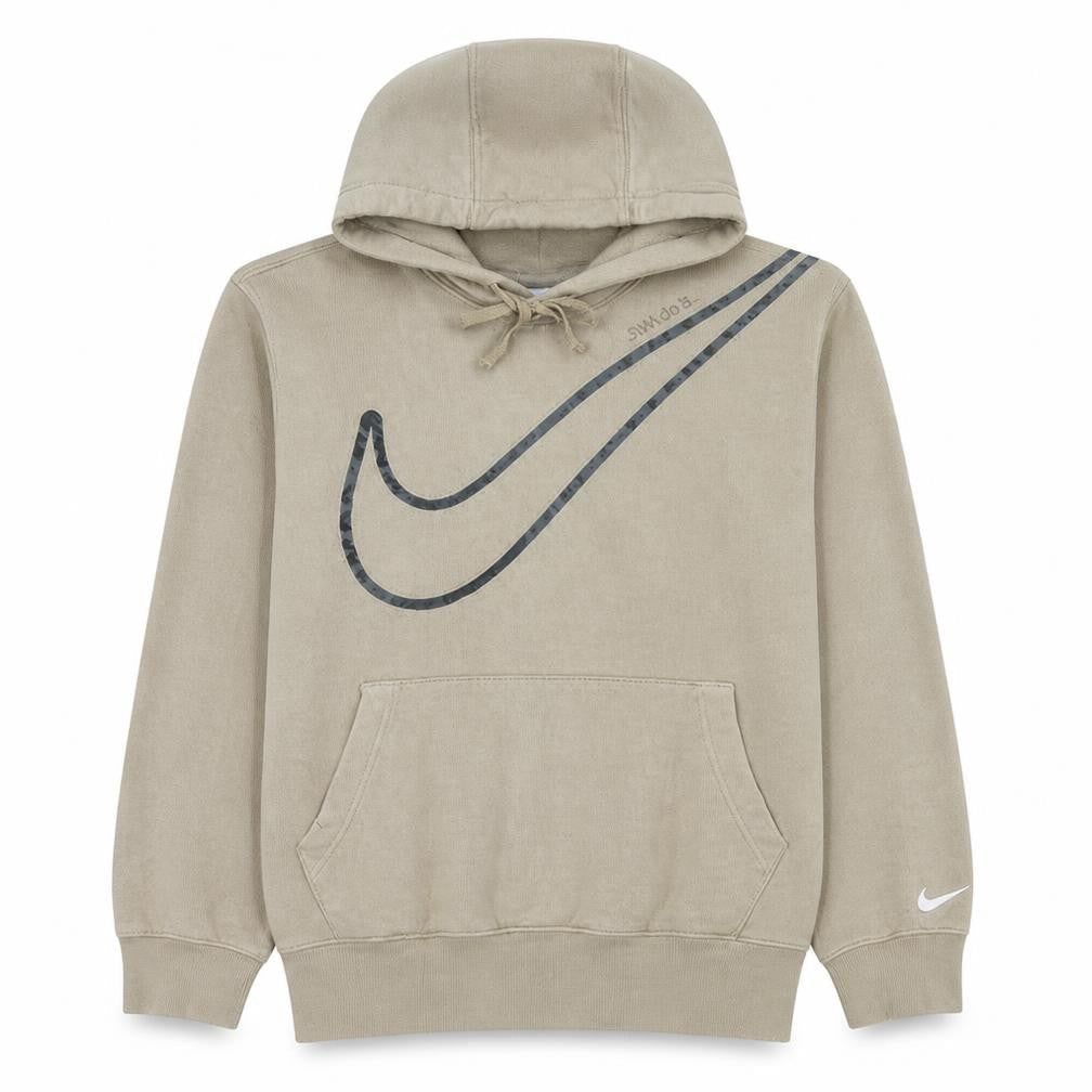 Nike Men's Beige Pullover Hoodie Small Logo Sportswear