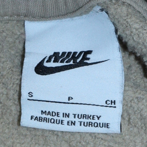 Nike Men's Beige Pullover Hoodie Small Logo Sportswear