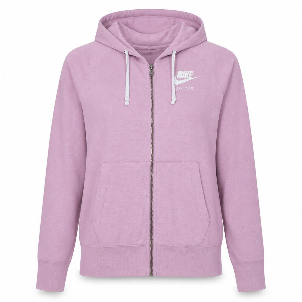 Nike Womens Pink Full Zip Hoodie Cotton Blend Size M