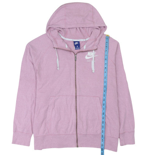 Nike Womens Pink Full Zip Hoodie Cotton Blend Size M