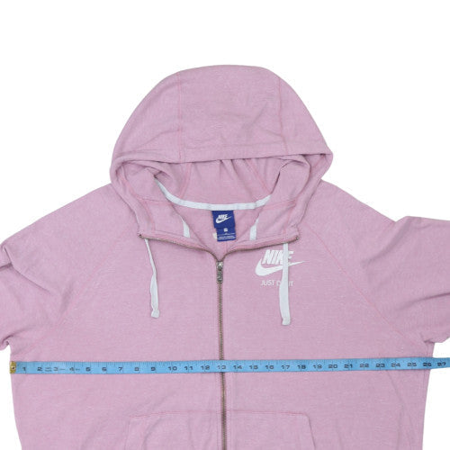 Nike Womens Pink Full Zip Hoodie Cotton Blend Size M