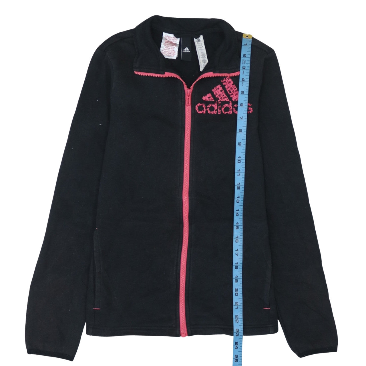 Adidas Womens Black Full Zip Fleece Sweatshirt Size 14