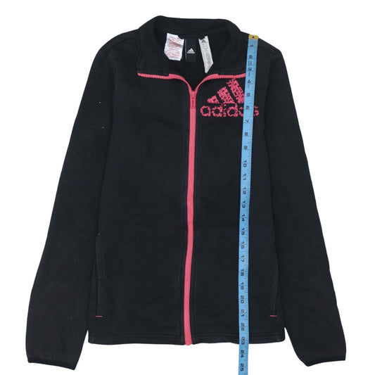 Adidas Womens Black Full Zip Fleece Sweatshirt Size 14