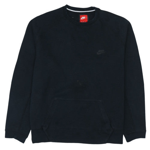 Nike Men’s Black 2XL Pullover Fleece Sweatshirt Crew Neck Regular Fit