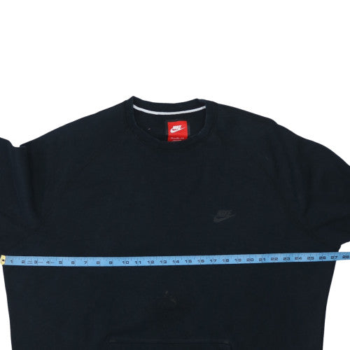 Nike Men’s Black 2XL Pullover Fleece Sweatshirt Crew Neck Regular Fit