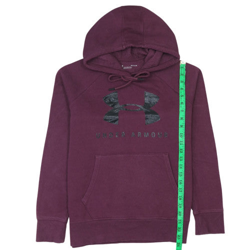 Under Armour Mens Purple Pullover Hoodie Size S Logo Fleece Sweatshirt