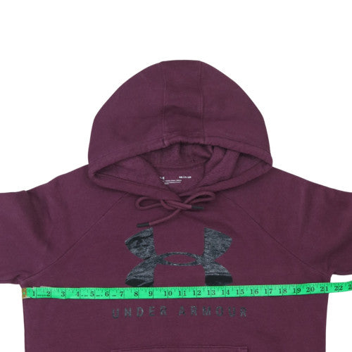 Under Armour Mens Purple Pullover Hoodie Size S Logo Fleece Sweatshirt