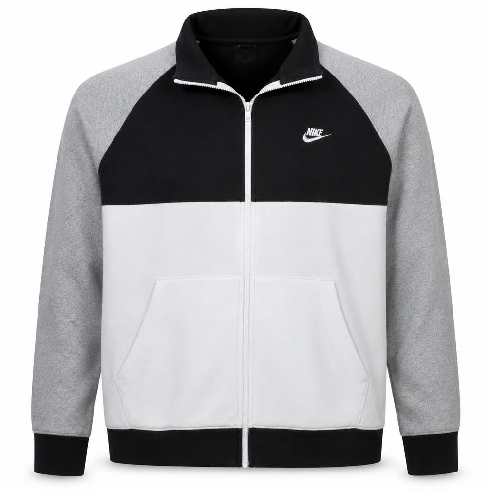 Nike Men's Black Grey Full Zip Sweatshirt 2XL Sports Fleece
