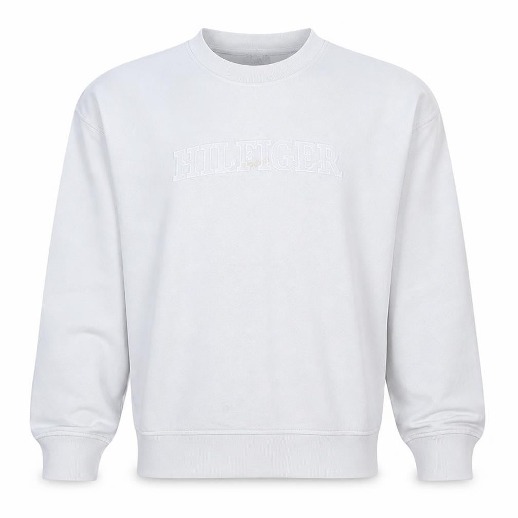 Tommy Hilfiger Mens White Embroidered Logo Sweatshirt M Pullover