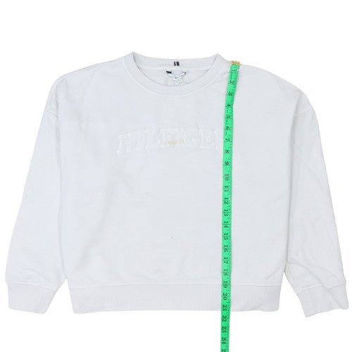 Tommy Hilfiger Mens White Embroidered Logo Sweatshirt M Pullover